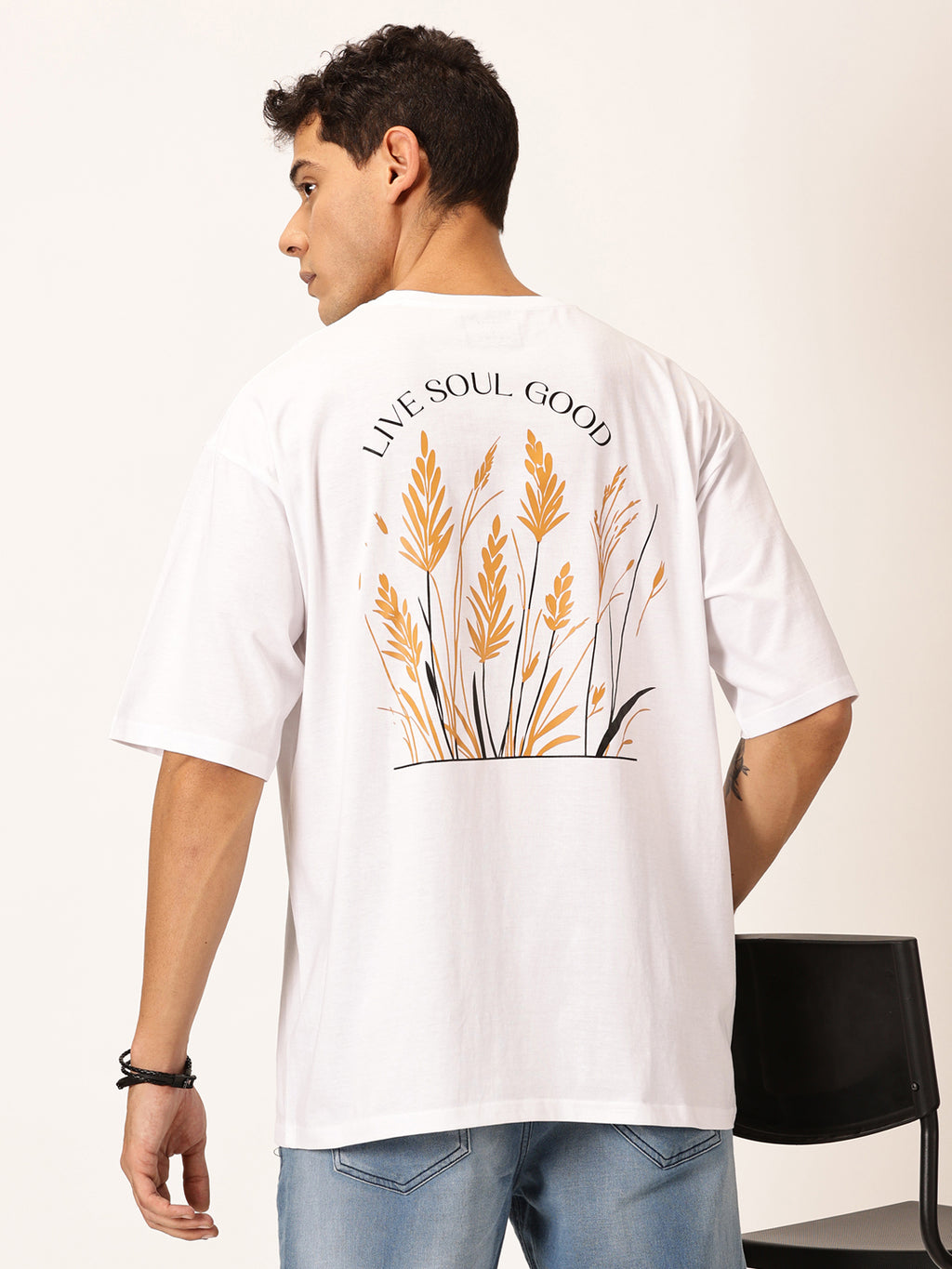 Thomas Scott Men Round Neck Printed Cotton Oversized T-shirt