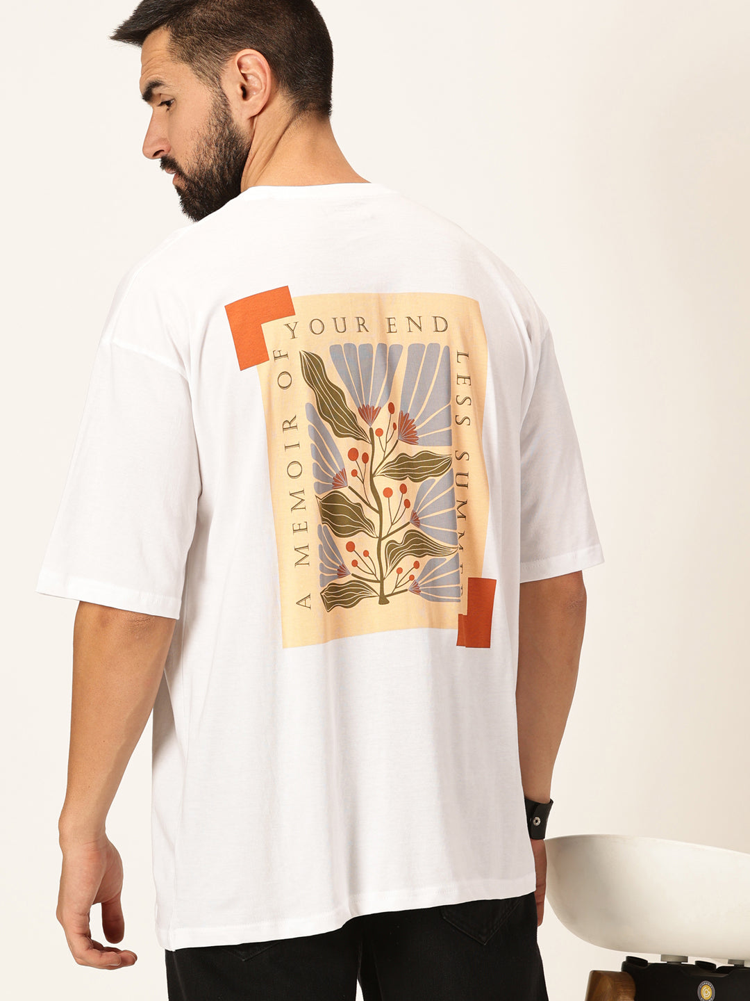 Thomas Scott Men Graphic Printed Bio Finish Pure Cotton Oversized T-shirt