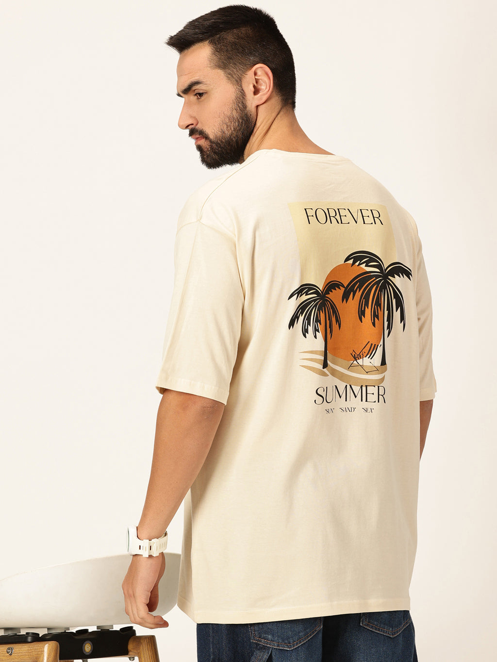 Thomas Scott Men Graphic Printed Bio Finish Pure Cotton Oversized T-shirt