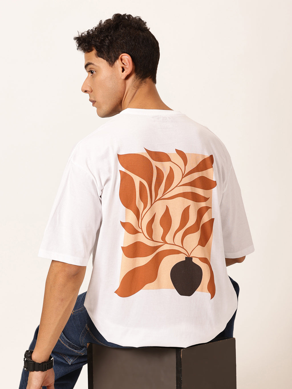 Thomas Scott Men Round Neck Typography Printed Cotton Oversized T-shirt