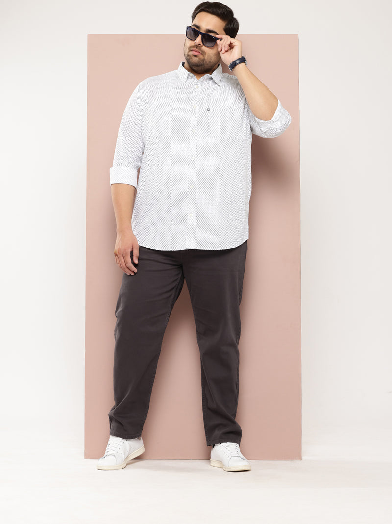 Thomas Scott Men Navy Plus Size Premium Casual Shirt