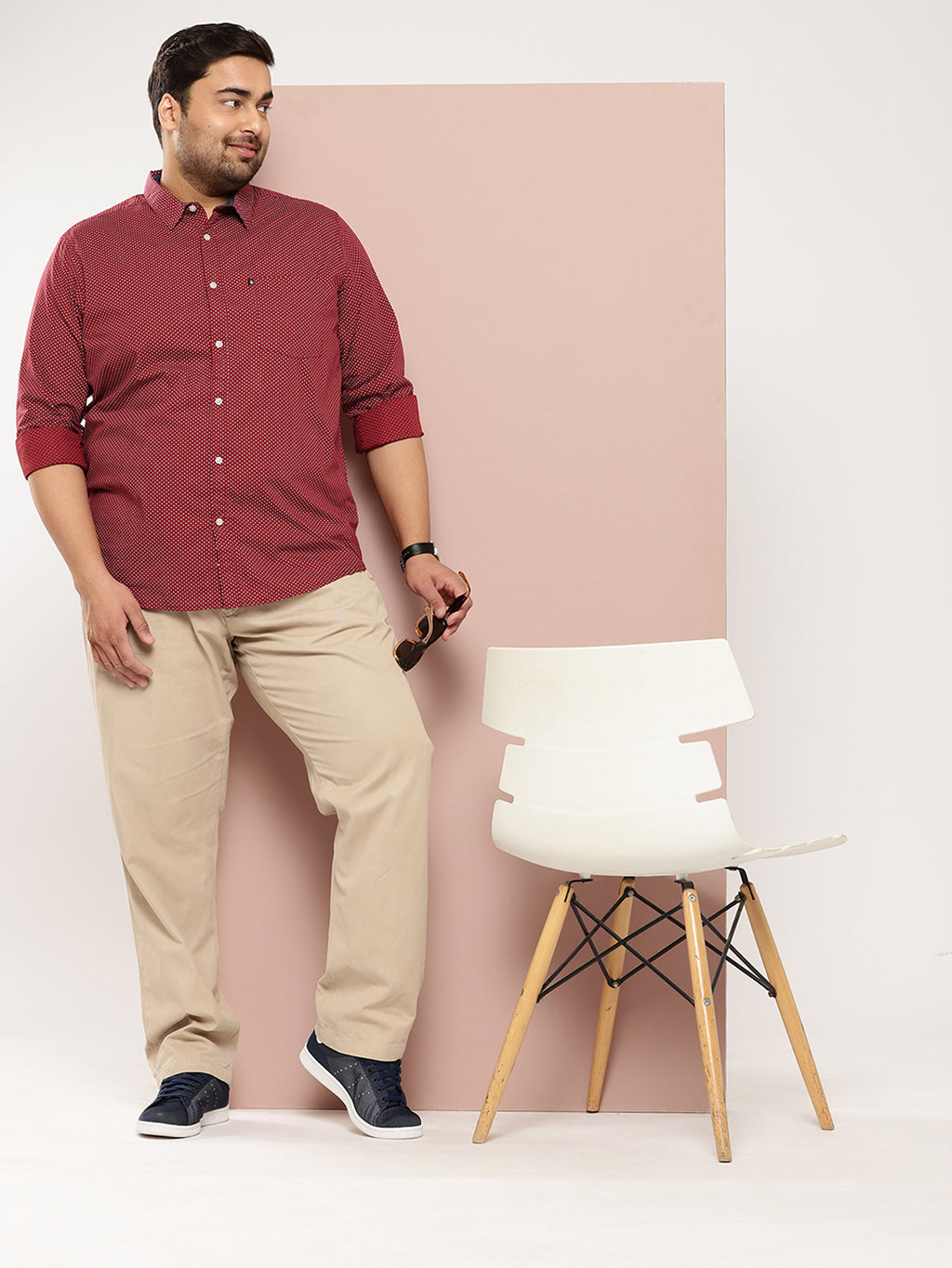 Thomas Scott Men Red Plus Size Premium Casual Shirt