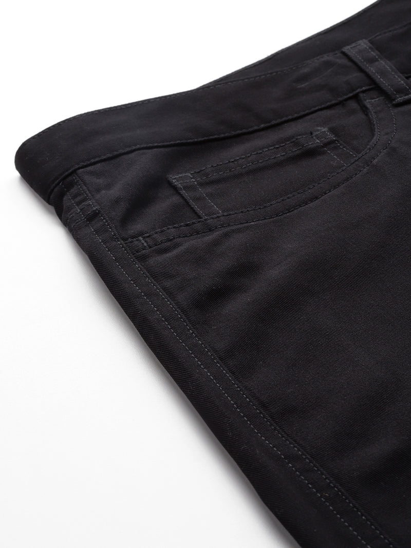 Thomas Scott Men Black Plus Size Solid Mid Rise Regular Fit Cotton Chino ShortsTSS098_Black_40)