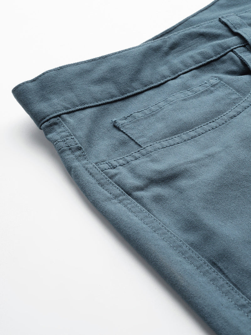 Thomas Scott Men Teal Plus Size Solid Mid Rise Regular Fit Cotton Chino Shorts