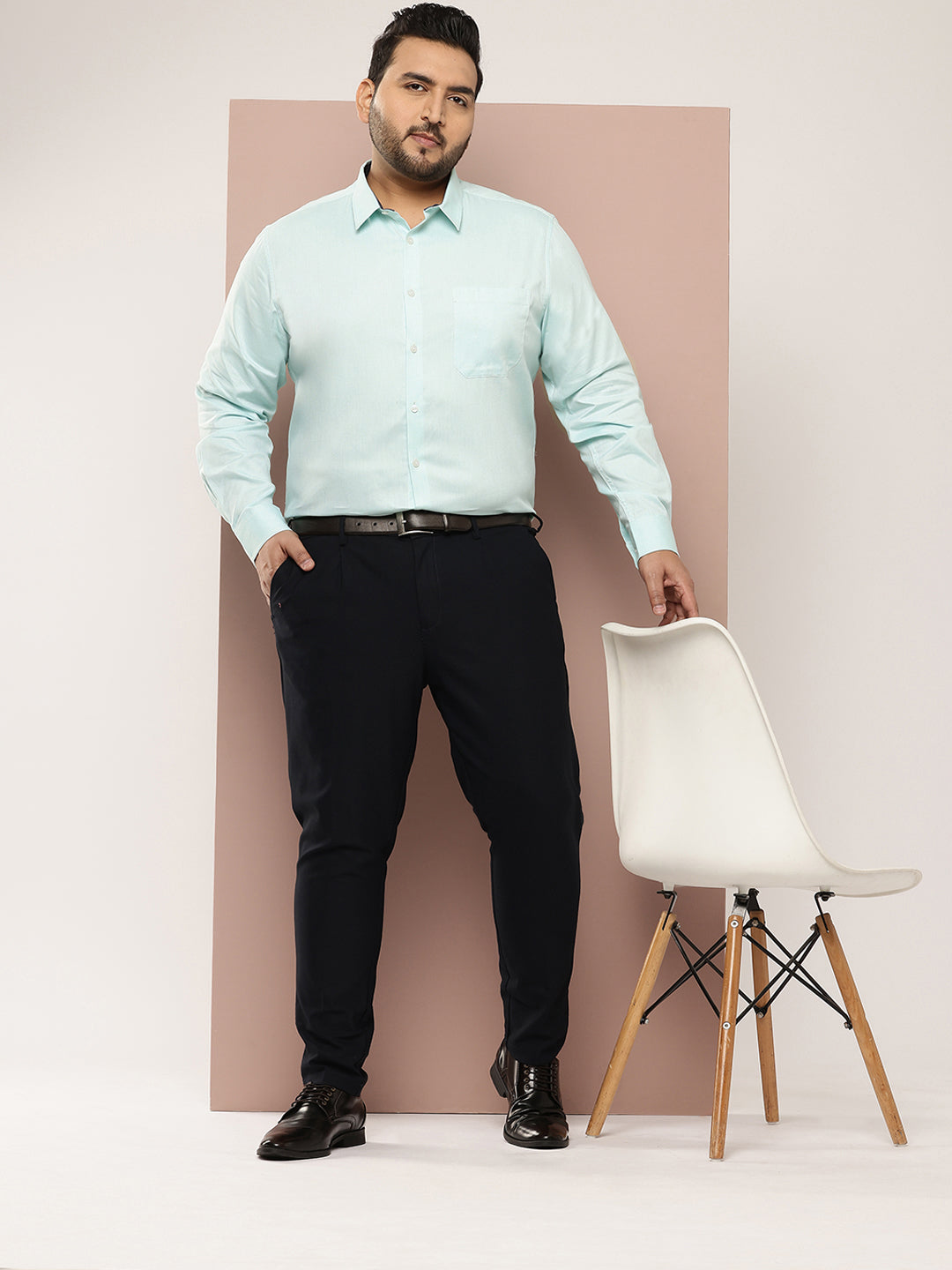Thomas Scott Men Pista Plus Size Regular Fit Long Sleeves Micro Ditsy Printed Formal Shirt