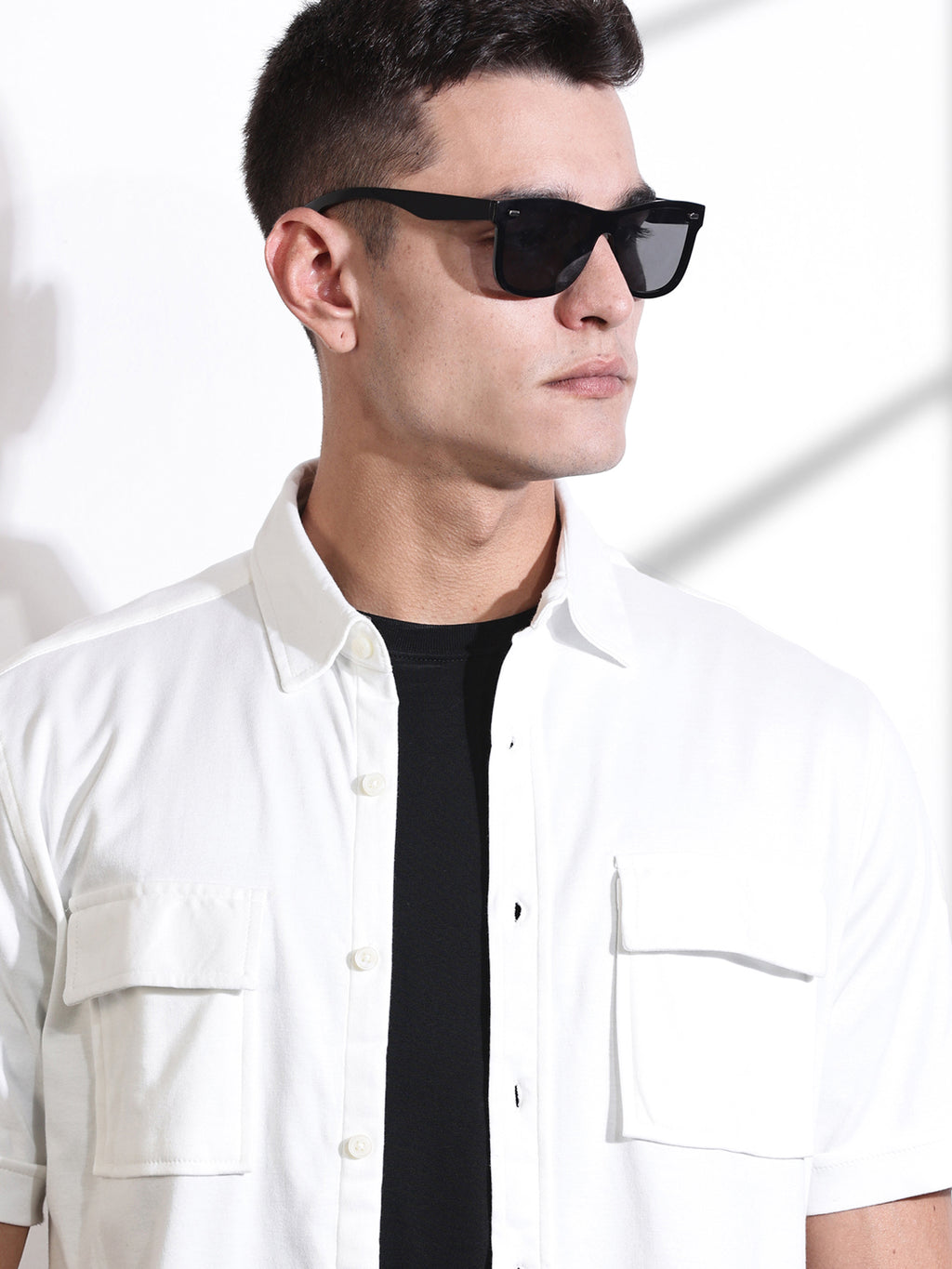 Thomas Scott Men White Slim Fit Solid Casual Shirt