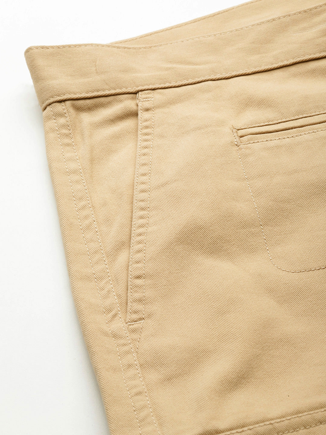 Thomas Scott Men Beige Plus Size Regular fit Mid-rise Cotton Woven Cargo Trouser