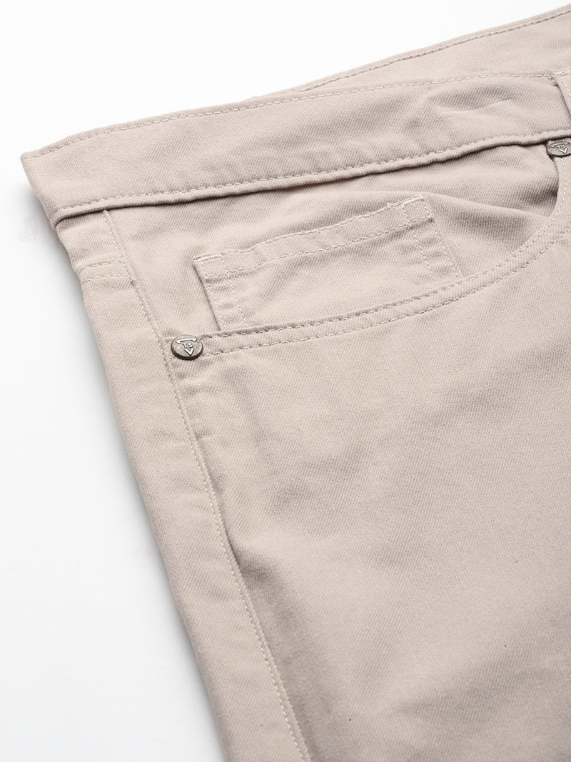 Thomas Scott Men DarkGrey Plus Size Regular fit Mid-rise Cotton Woven Chino Trouser
