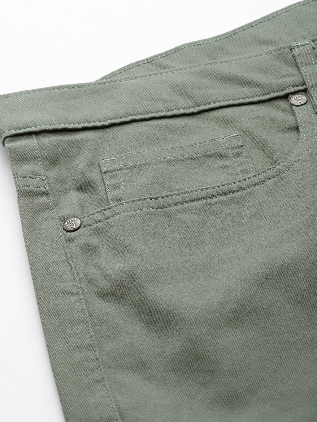 Thomas Scott Men Olive Plus Size Regular fit Mid-rise Cotton Woven Chino Trouser