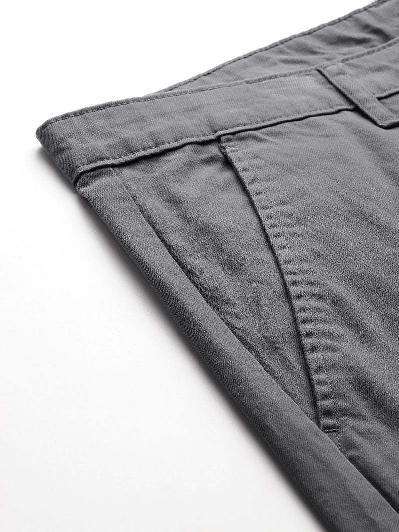 Thomas Scott Men Grey Plus Size Regular fit Mid-rise Cotton Woven Outdoor Shorts