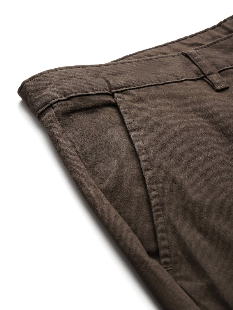 Thomas Scott Men Olive Plus Size Regular fit Mid-rise Cotton Woven Outdoor Shorts