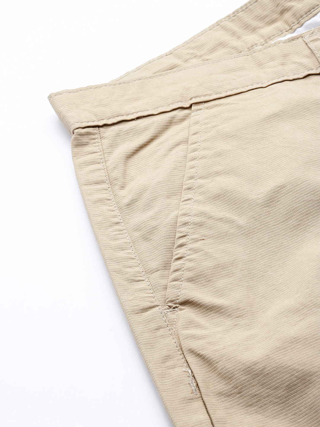 Thomas Scott Men Fawn Plus Size Regular Fit Mid-Rise Solid Woven Trousers