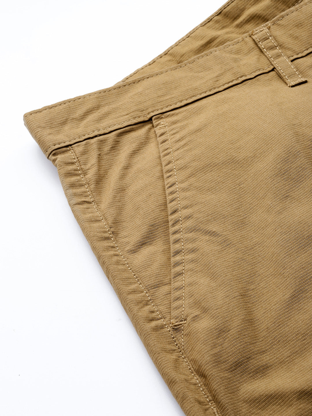 Thomas Scott Men Khaki Plus Size Regular Fit Mid-Rise Solid Woven Trousers
