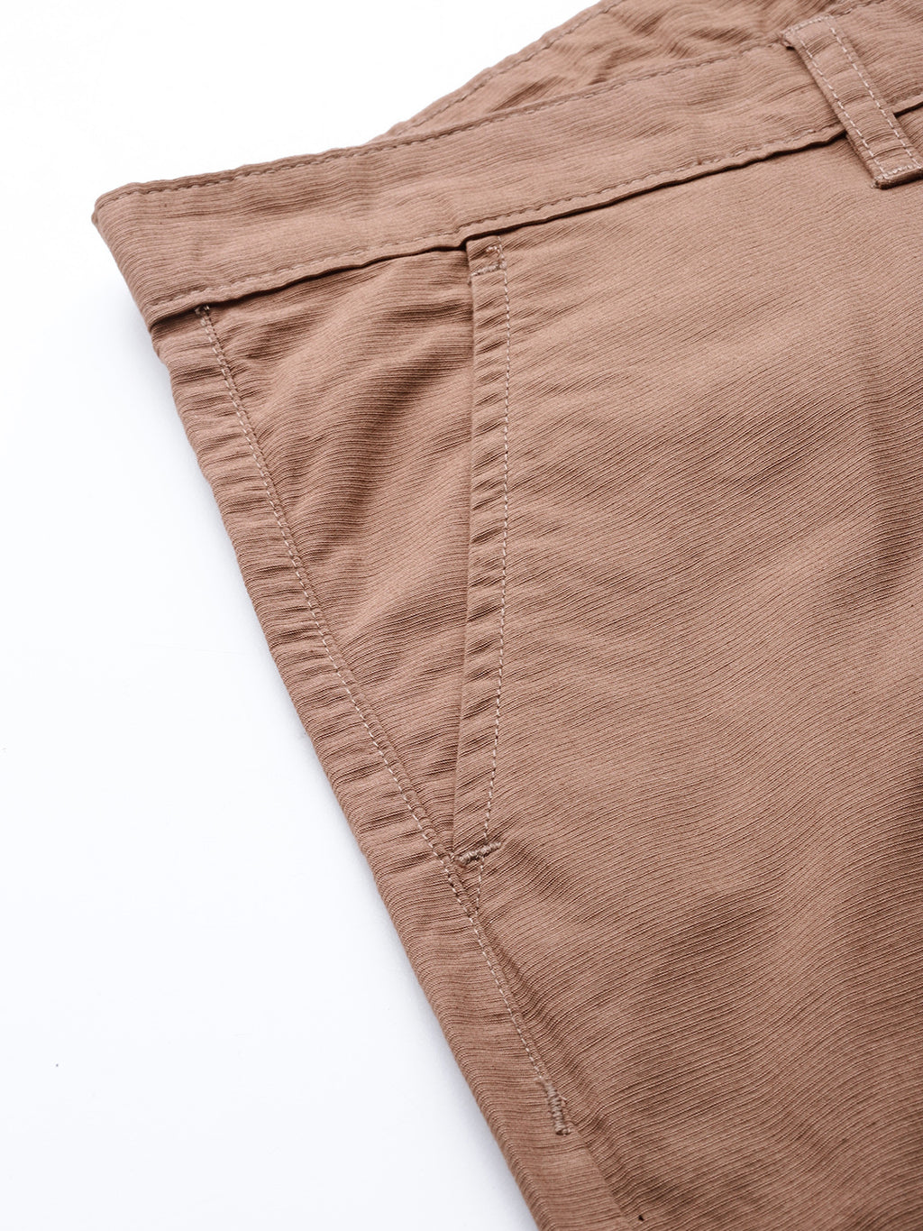 Thomas Scott Men Peach Plus Size Regular Fit Mid-Rise Solid Woven Trousers