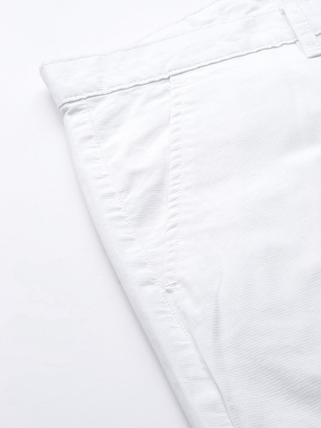 Thomas Scott Men White Plus Size Regular Fit Mid-Rise Solid Woven Trousers