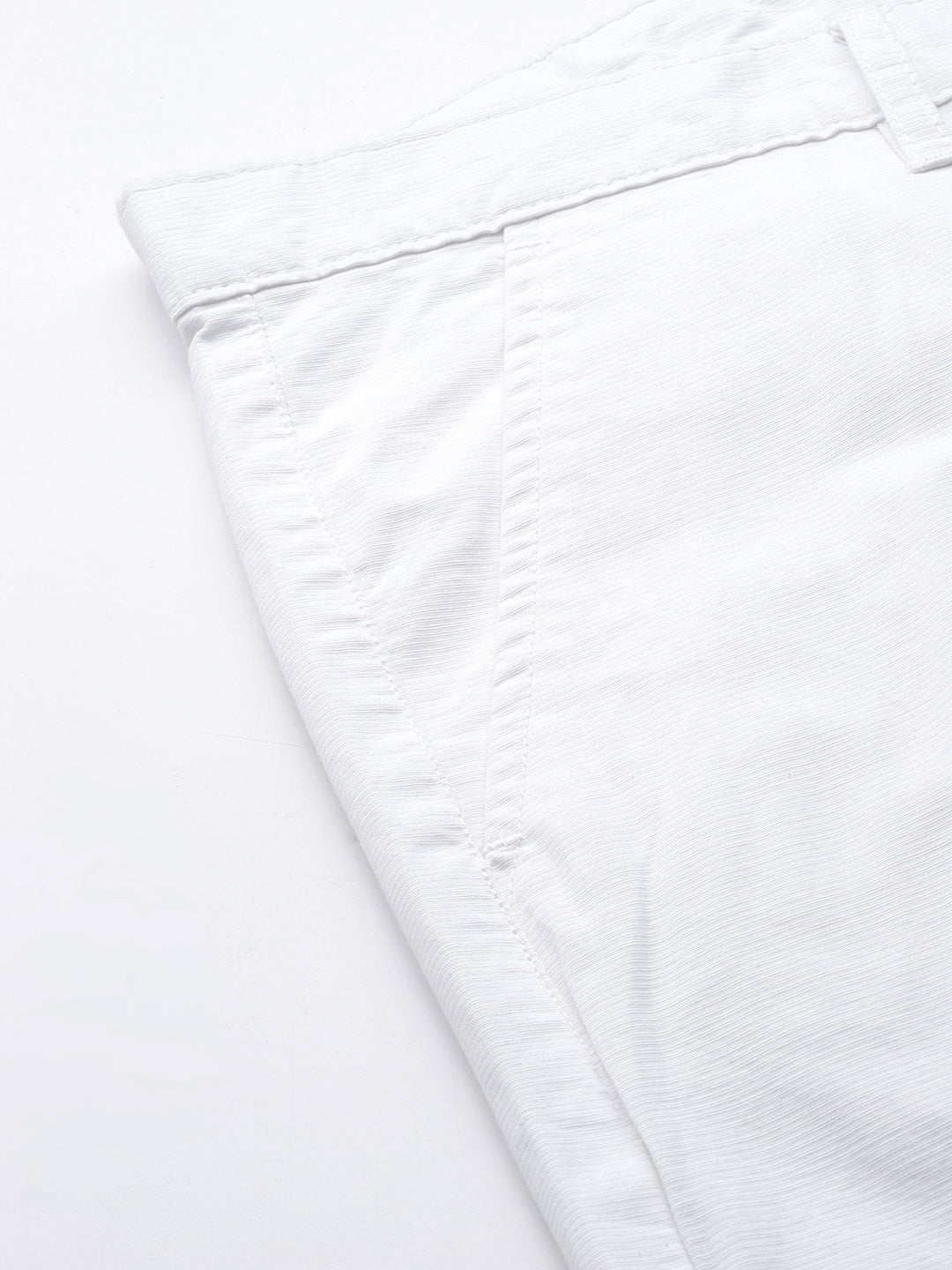 Thomas Scott Men White Plus Size Regular Fit Mid-Rise Solid Woven Trousers