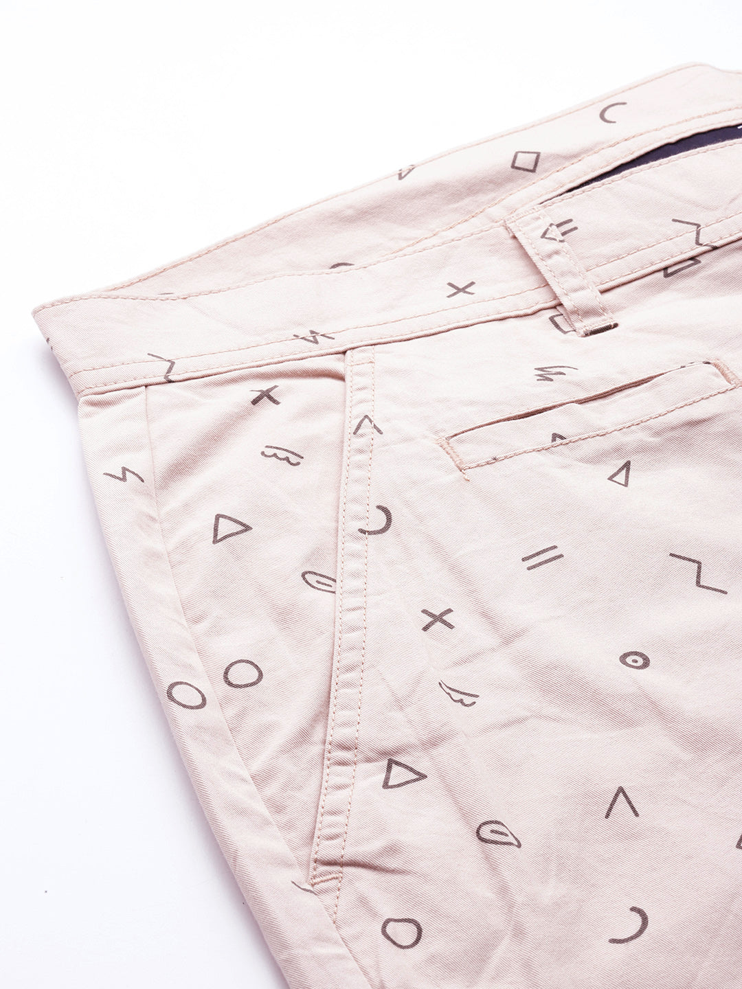 Thomas Scott Men Beige Plus Size Regular Fit Mid-Rise Geometric Print Woven Outdoor Shorts