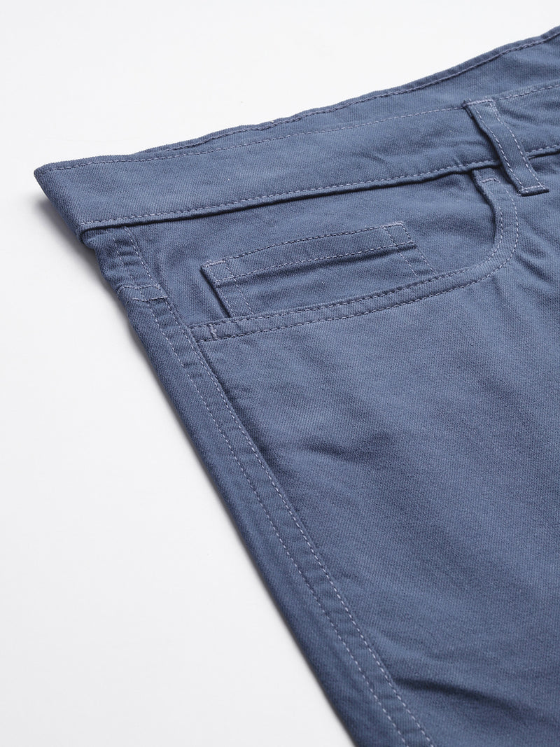 Thomas Scott Men Blue Plus Size Regular Fit Mid-Rise Cotton Woven Chinos Shorts
