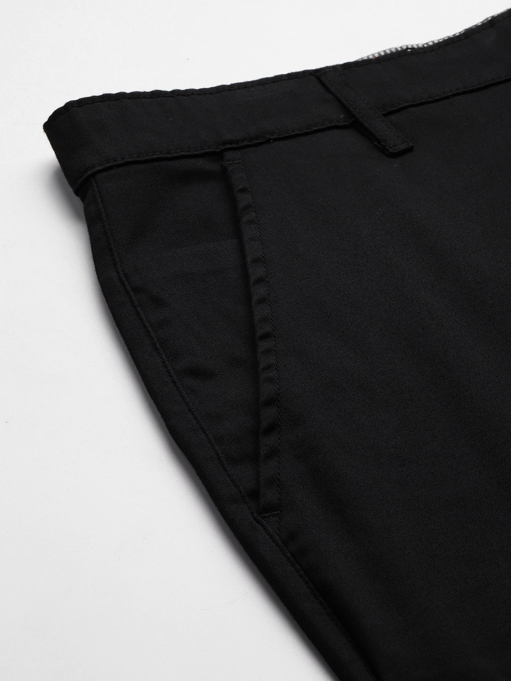 Thomas Scott Men Black Plus Size Mid-Rise Regular Fit Woven Chinos Trouser