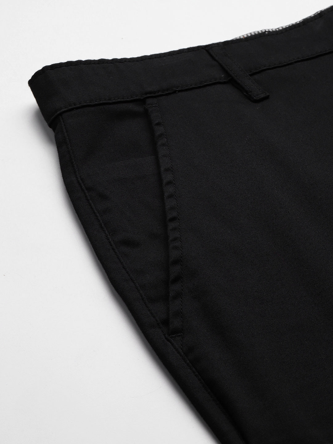 Thomas Scott Men Black Plus Size Mid-Rise Regular Fit Woven Chinos Trouser