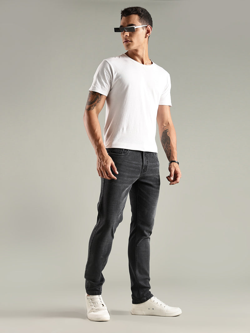 Thomas Scott Men Black Mid-Rise Slim Fit Stretchable Jeans