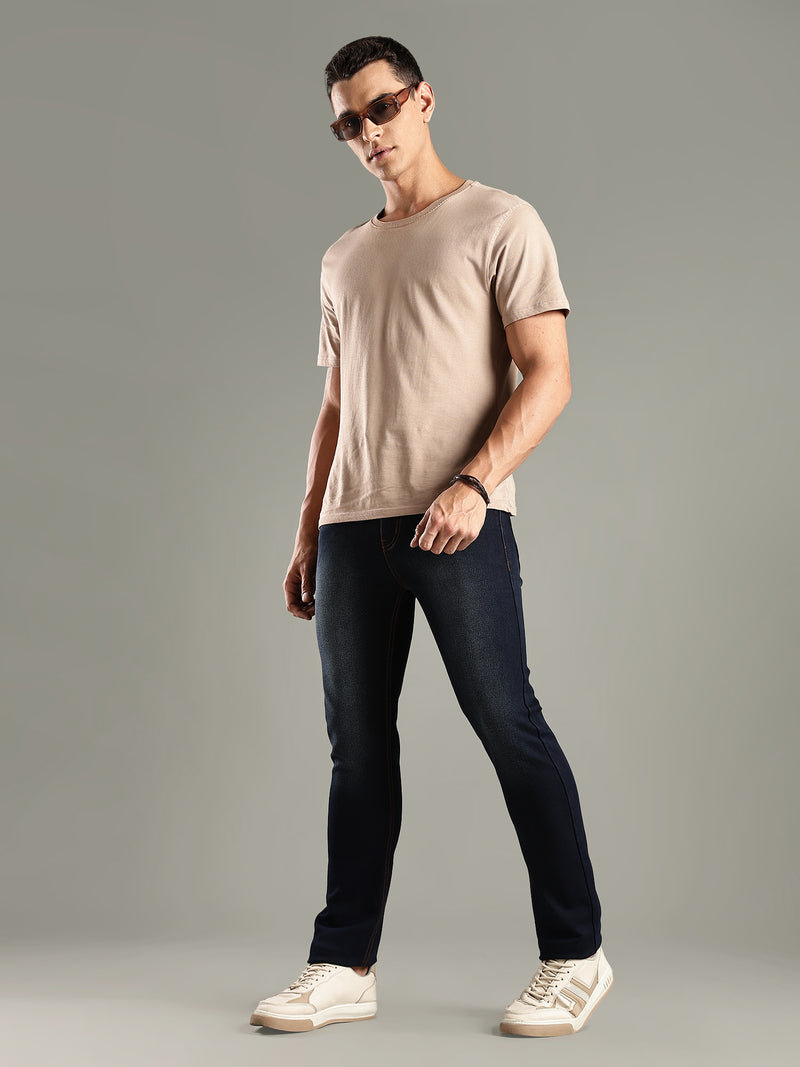 Thomas Scott Men Indigo Mid-Rise Straight Fit Stretchable Jeans