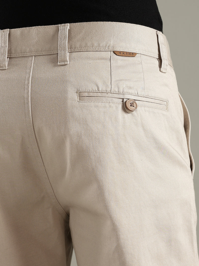 Thomas Scott Men Grey Straight Fit Mid-Rise Solid Chinos Trouser
