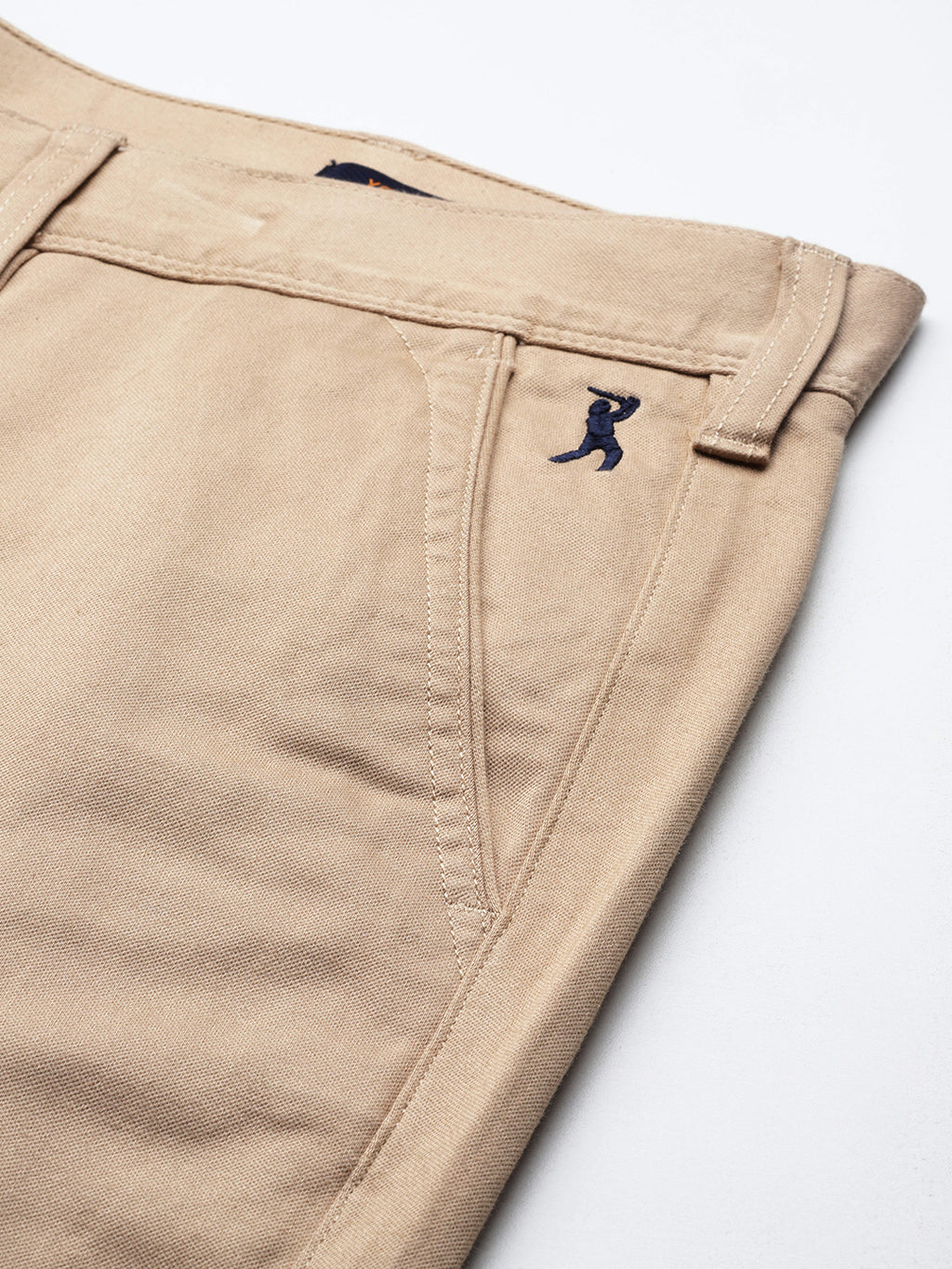 Thomas Scott Men Beige Plus Size Straight Fit Mid-Rise Solid Woven Chinos Trouser