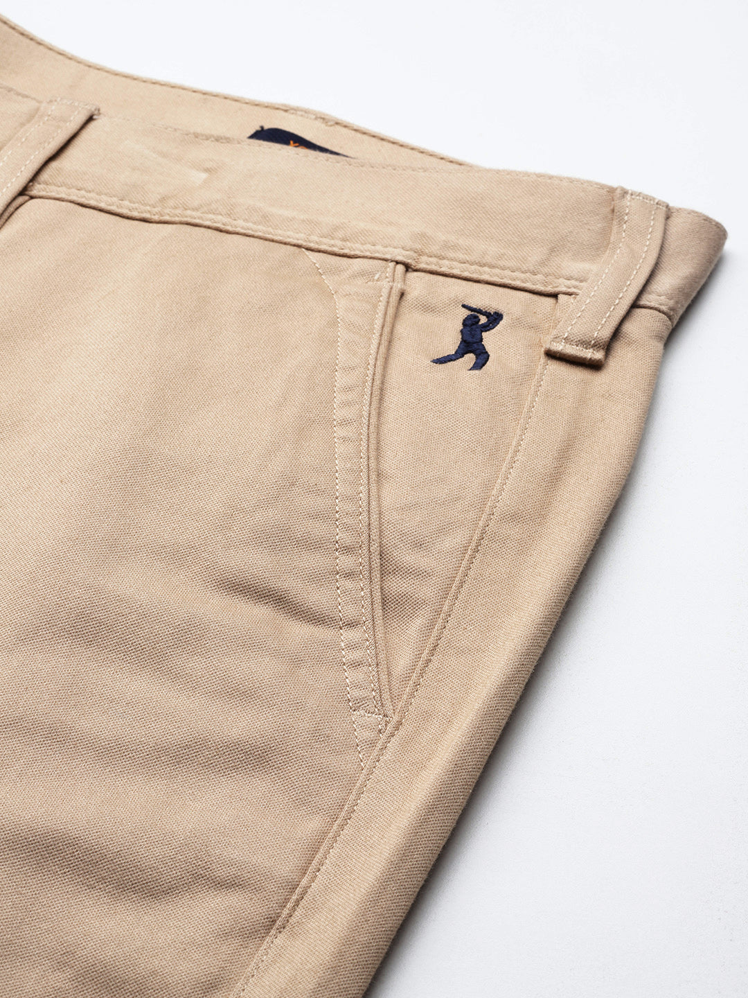 Thomas Scott Men Beige Plus Size Straight Fit Mid-Rise Solid Woven Chinos Trouser