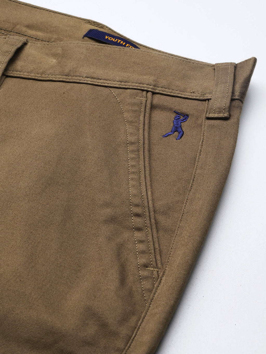 Thomas Scott Men Khaki Plus Size Straight Fit Mid-Rise Solid Woven Chinos Trouser