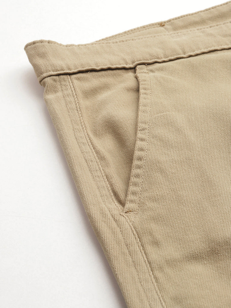 Thomas Scott Men Beige Plus Size Regular Fit Mid-Rise Woven Cargo Shorts
