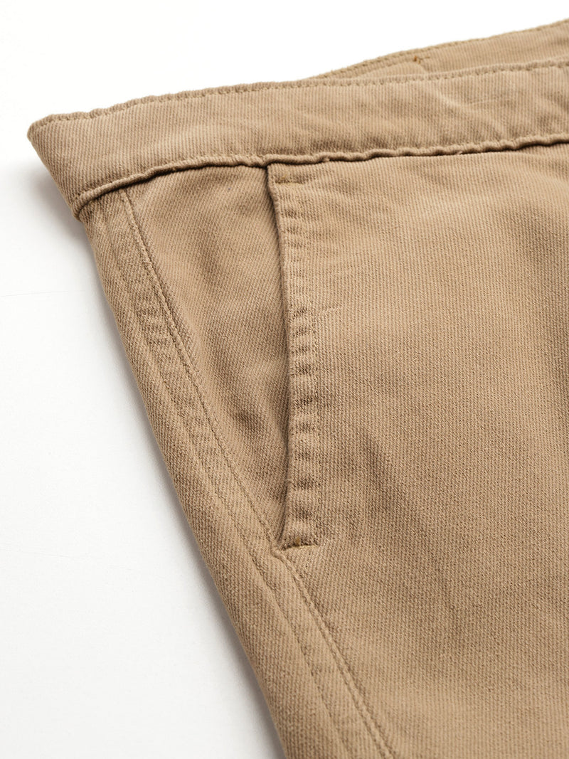 Thomas Scott Men Khaki Plus Size Regular Fit Mid-Rise Woven Cargo Shorts