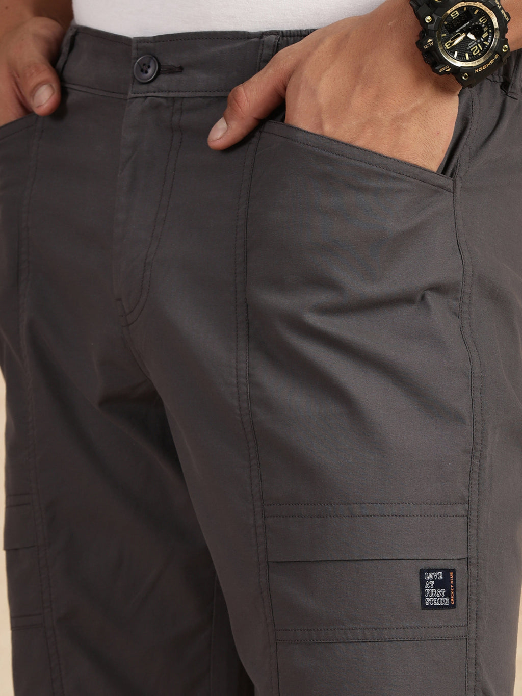 Thomas Scott Men Grey Regular Fit Mid Rise Pure Cotton Shorts