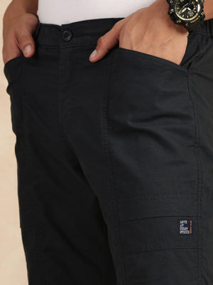 Thomas Scott Men Dark Grey Regular Fit Mid Rise Pure Cotton Shorts