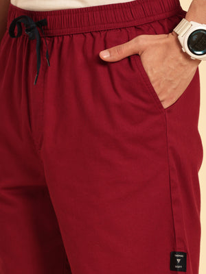 Thomas Scott Men Red Mid-Rise Regular Fit Cotton Woven Boxer Shorts