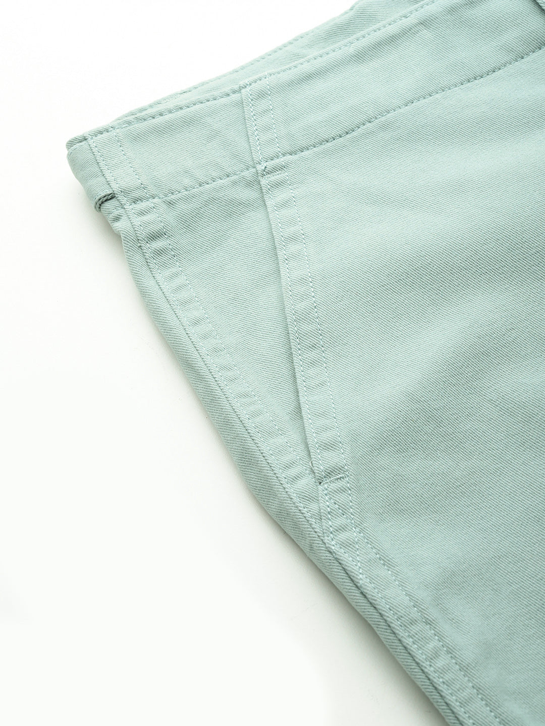 Thomas Scott Men Blue Plus Size Smart Easy Wash Regular Fit Mid-Rise Solid Woven Trouser