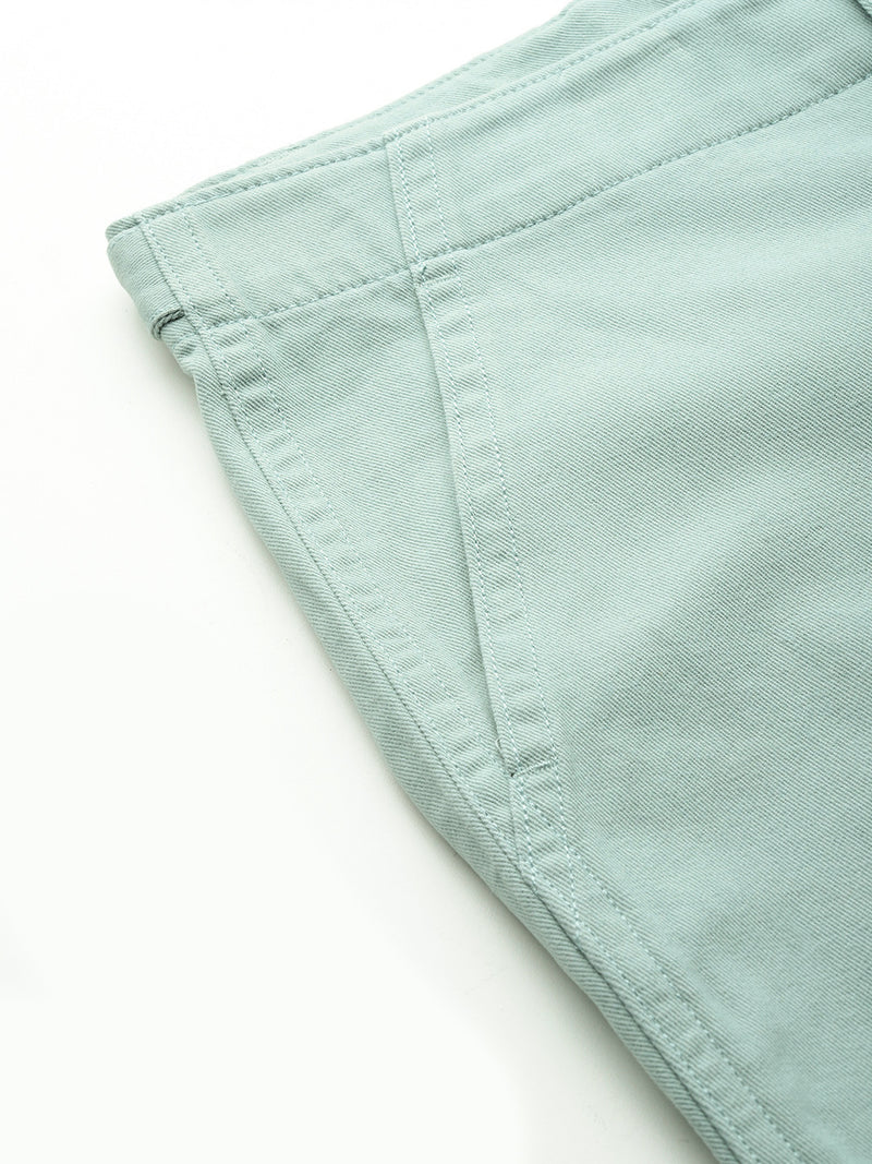 Thomas Scott Men Blue Plus Size Smart Easy Wash Regular Fit Mid-Rise Solid Woven Trouser