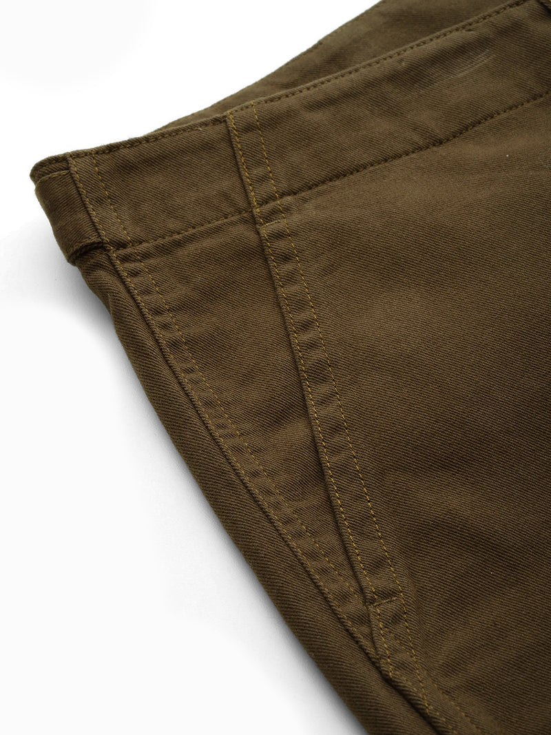 Thomas Scott Men Dark Olive Plus Size Smart Easy Wash Regular Fit Mid-Rise Solid Woven Trouser
