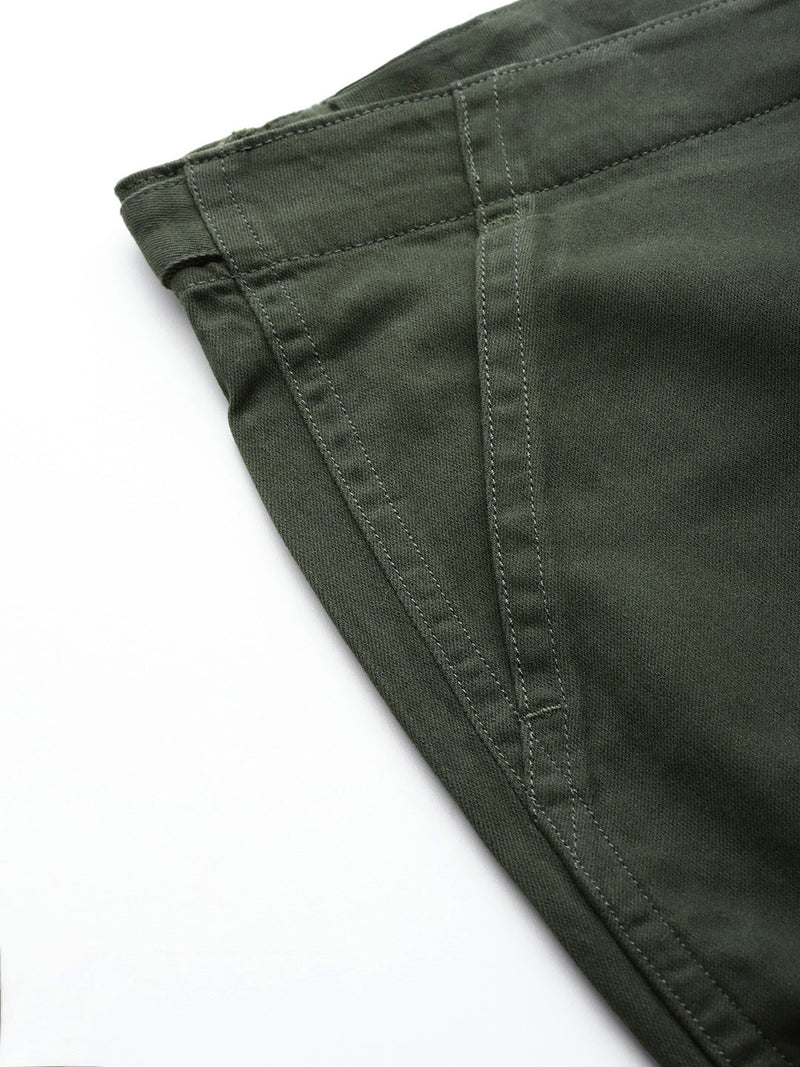 Thomas Scott Men Green Plus Size Smart Easy Wash Regular Fit Mid-Rise Solid Woven Trouser