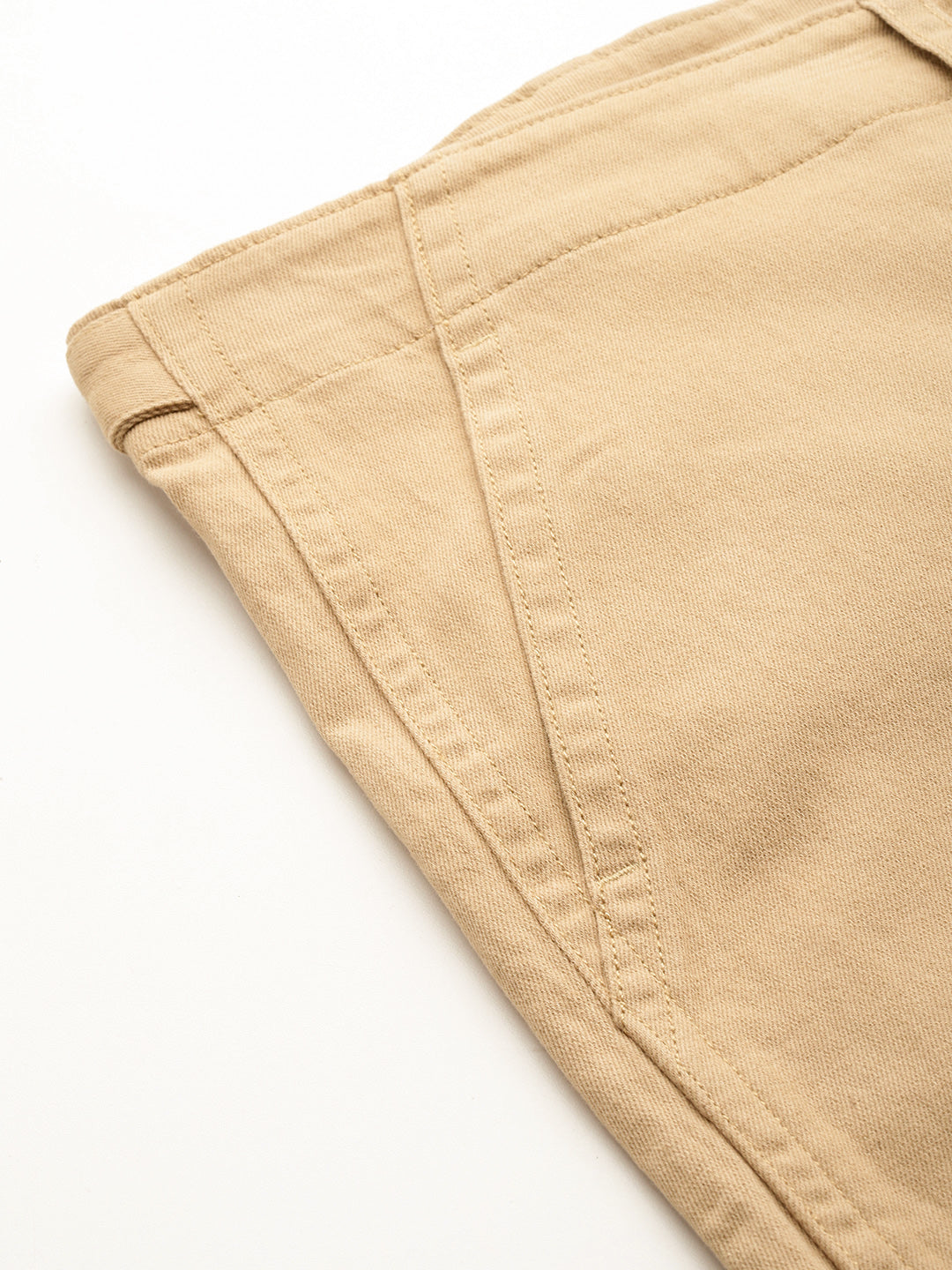 Thomas Scott Men Khaki Plus Size Smart Easy Wash Regular Fit Mid-Rise Solid Woven Trouser