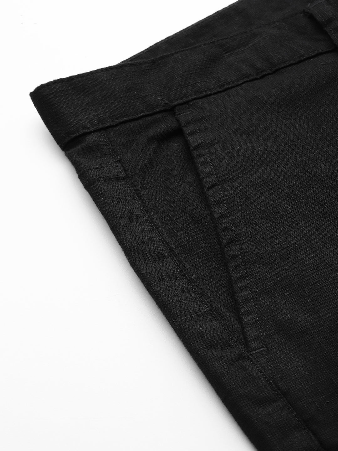 Thomas Scott Men Black Plus Size Mid-Rise Regular Fit Woven Chinos Shorts