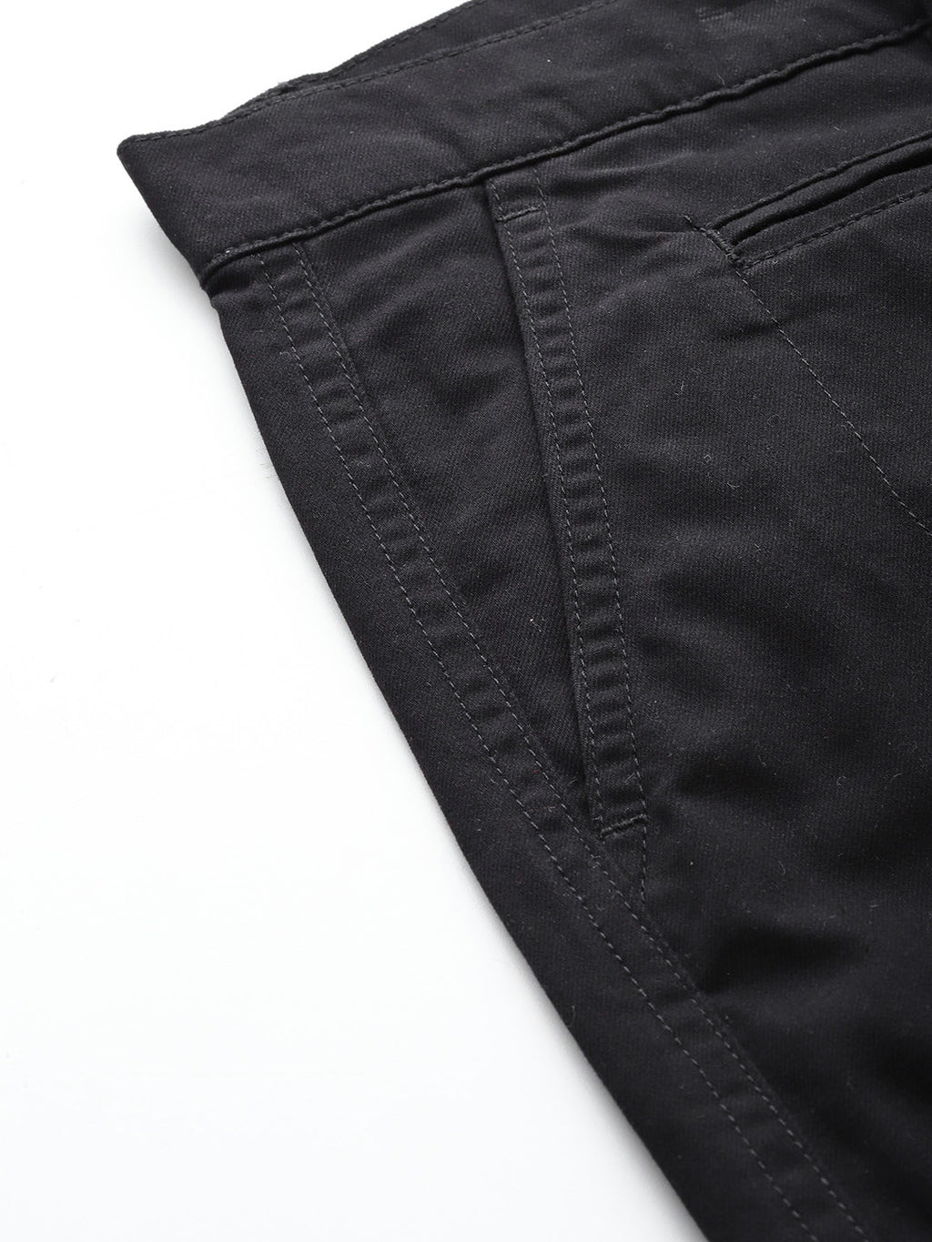 Thomas Scott Men Black Plus Size Regular Fit Mid-Rise Cotton Woven Cargo Trouser