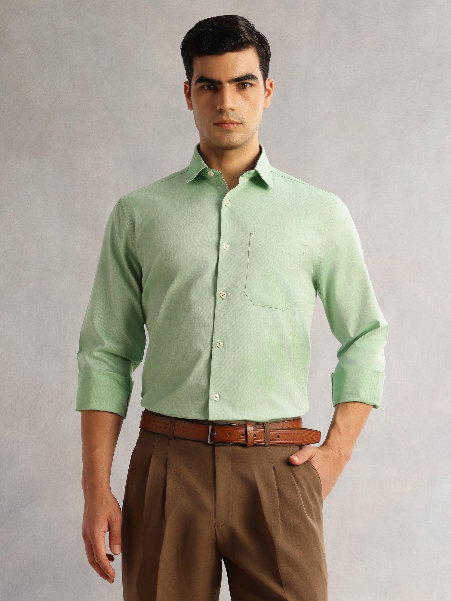 Thomas Scott Men Pista Regular Fit Long Sleeves Cutaway Collar 100% Cotton Filafil Formal Shirt