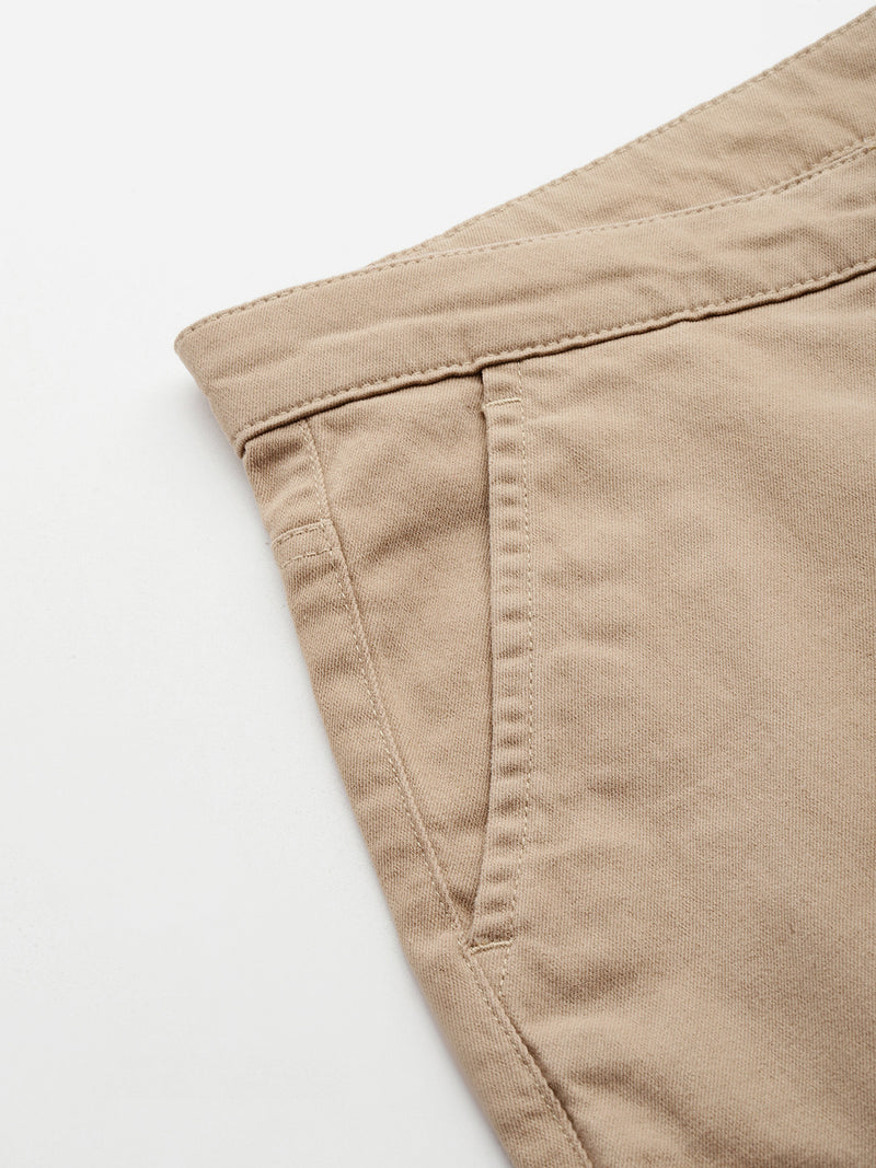 Thomas Scott Men Beige Cricket Club Plus Size Regular Fit Mid-Rise Solid Woven Cargo Trouser