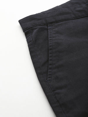 Thomas Scott Men Navy Cricket Club Plus Size Regular Fit Mid-Rise Solid Woven Cargo Trouser