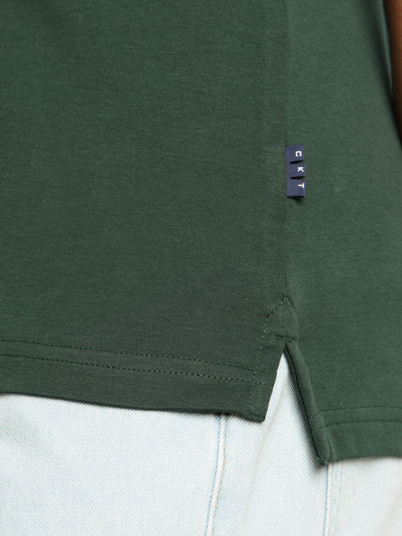 Thomas Scott Men Green Cricket Club Collection Regular Fit Short Sleeve 100% Cotton Knitted Polo Collar T-Shirt