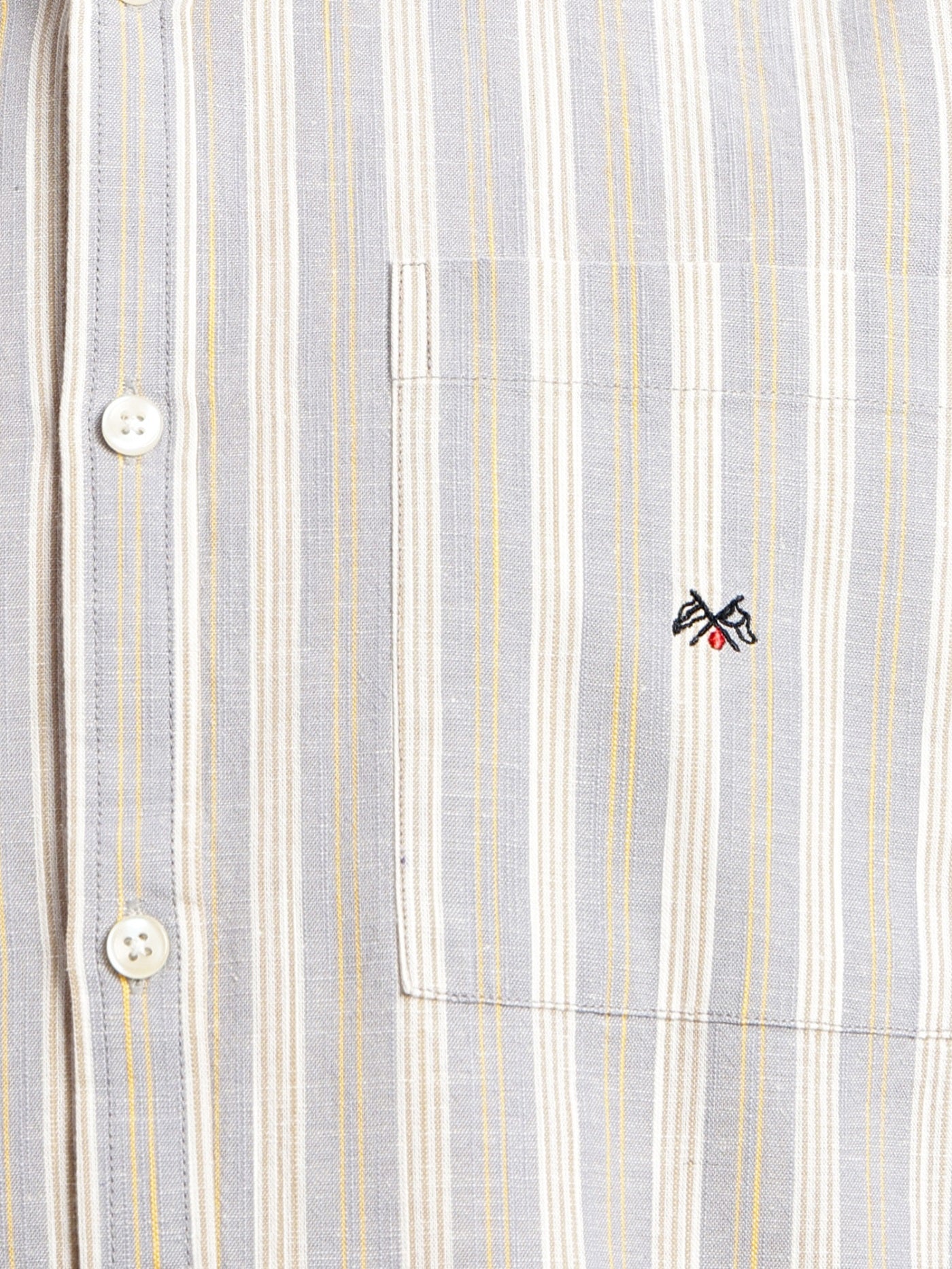 Thomas Scott Men Mid Blue Slim Fit Cotton Linen Vertical Stripes Casual Shirt with Spread Collar & Short Sleeves
