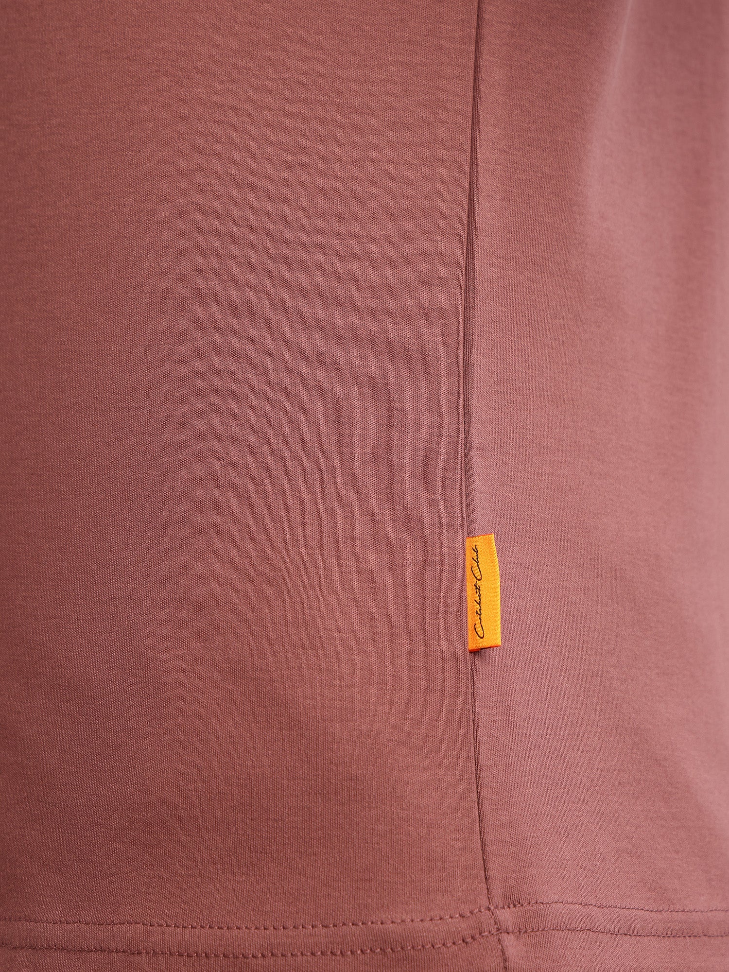 Thomas Scott Men Burgundy Cricket Club Collection Regular Fit Short Sleeves Round Neck Solid 100% Cotton Knitted Tshirt