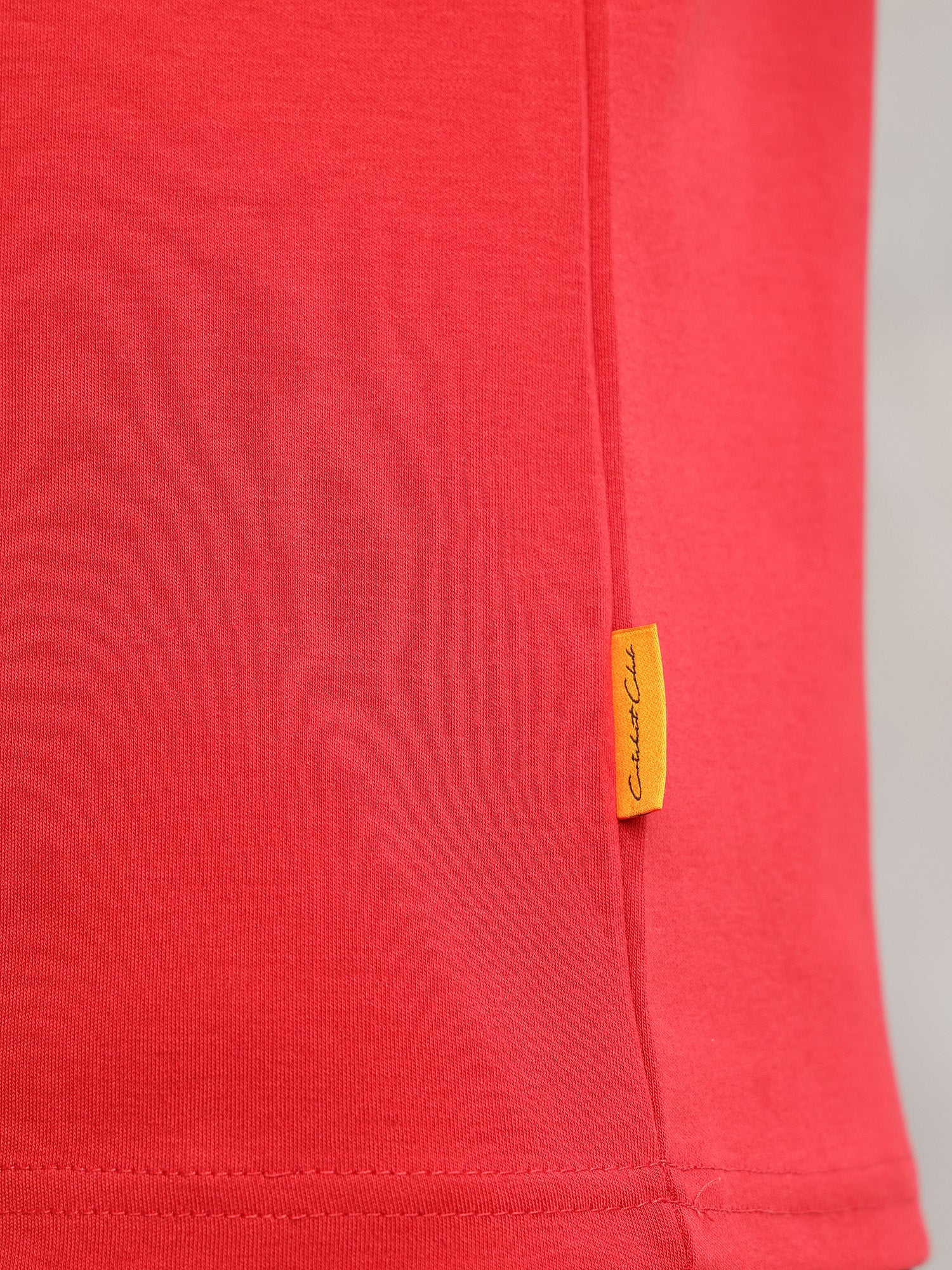 Thomas Scott Men Red Cricket Club Collection Regular Fit Short Sleeves Round Neck Solid 100% Cotton Knitted Tshirt