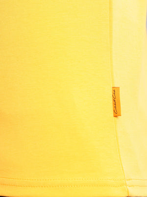 Thomas Scott Men Yellow Cricket Club Collection Regular Fit Short Sleeves Round Neck Solid 100% Cotton Knitted Tshirt